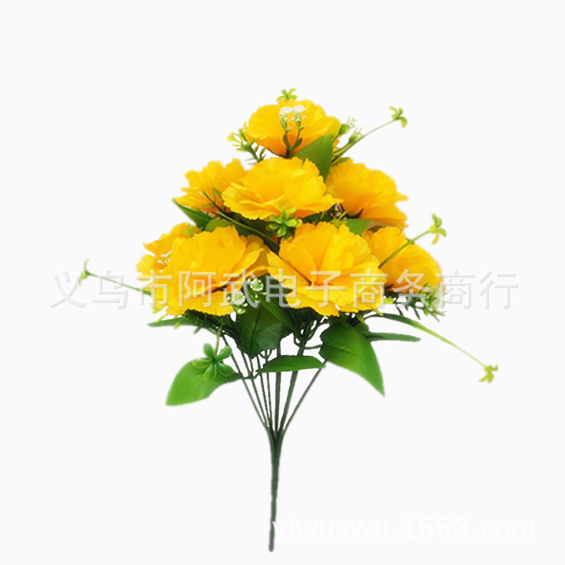Direct sales of Qingming Festival artificial flowers, cheap flowers, artificial flower art, tomb worship, memorial and funeral supplies, decorative flower arrangements 9 heads pic 11