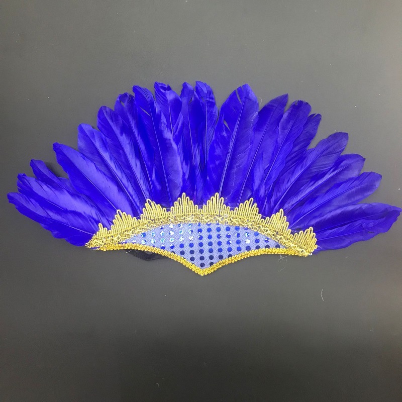 Real photo manufacturer wholesale exotic style real feather headwear, headbands, stage performance dance props, clothing accessories, fans, feather handicrafts pic 5