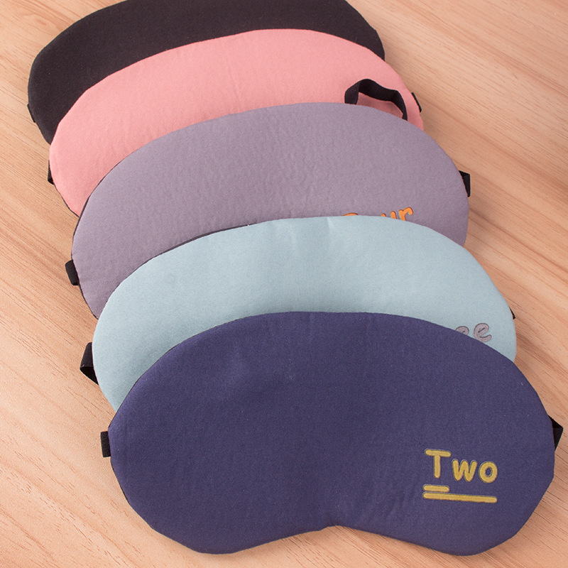 个性文字睡眠遮光男女眼罩冷热敷冰眼罩 棉麻透气护眼罩详情1