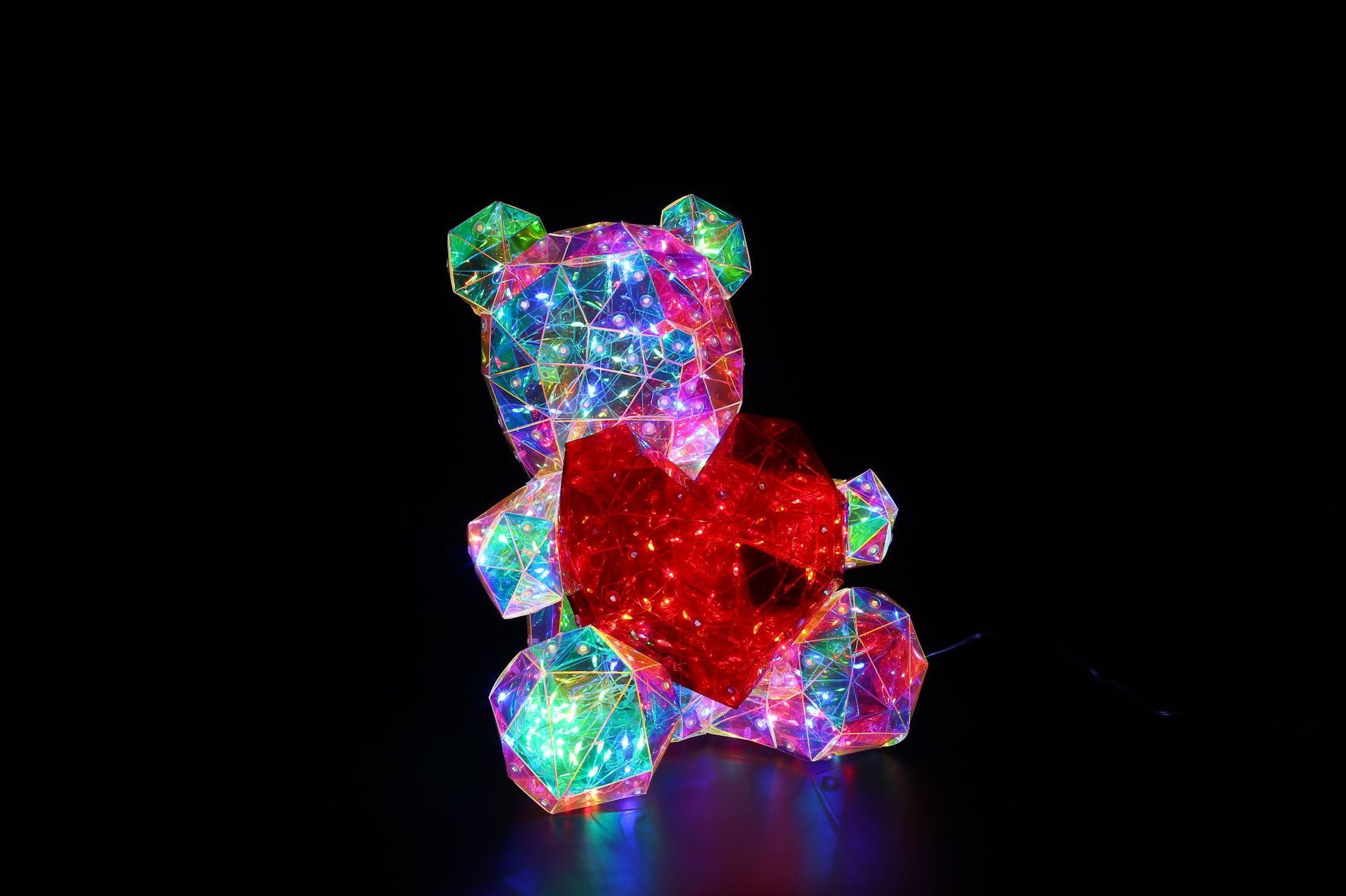 Colorful heart-shaped bear luminous lamp birthday creative decoration, popular heartwarming gift for girls wholesale pic 5