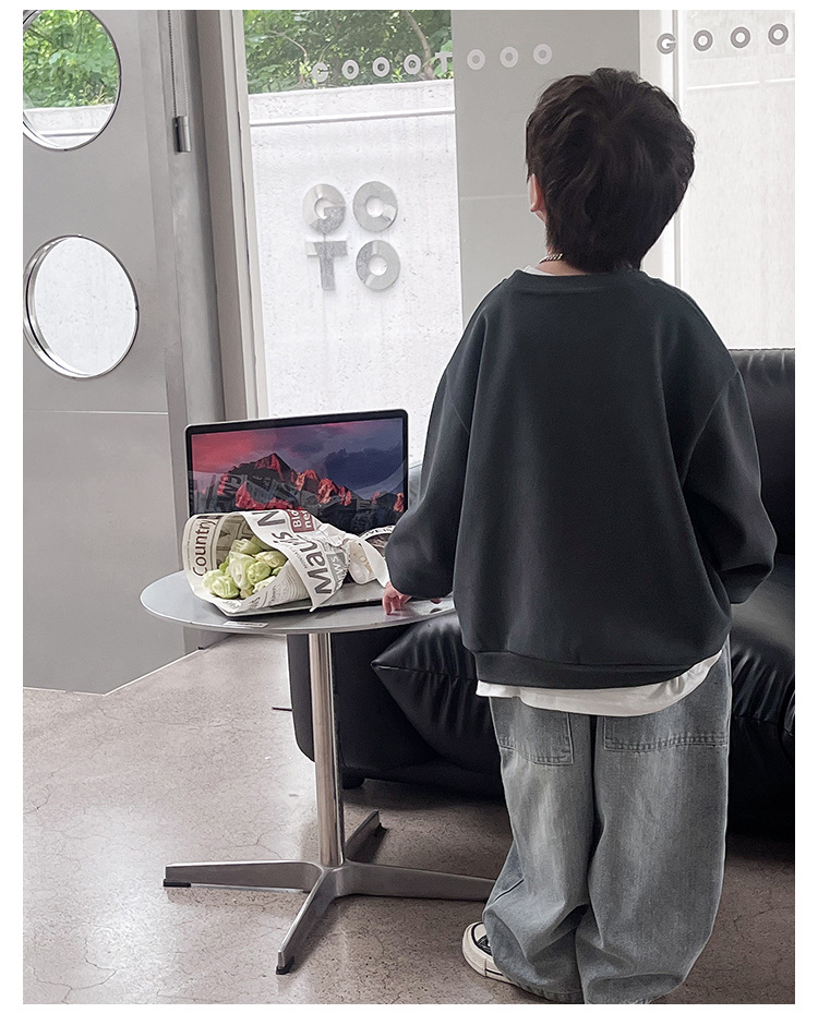 童酷儿童秋装2024湖州织里童装韩版宝宝上衣潮酷字母印花男童卫衣详情25