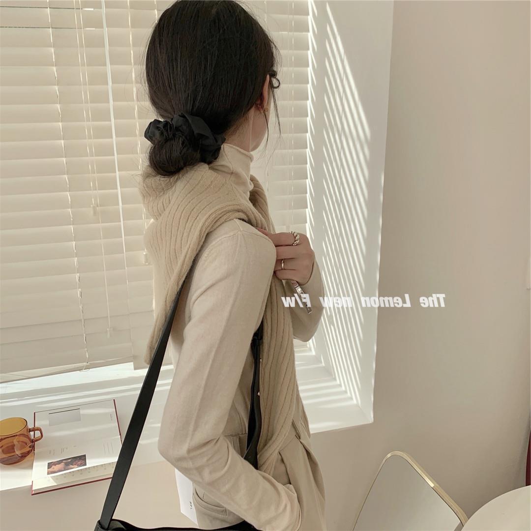 秋冬新款女装高领卷边打底衫糖果色修身保暖基础款仿羊绒衫毛衣女详情7