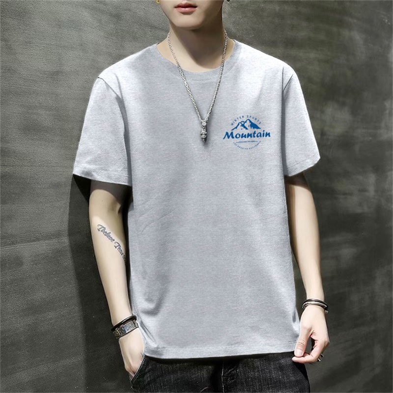 夏季男士短袖t恤圆领丅恤夏装潮牌体桖潮流打底衫修身上衣服半袖详情29