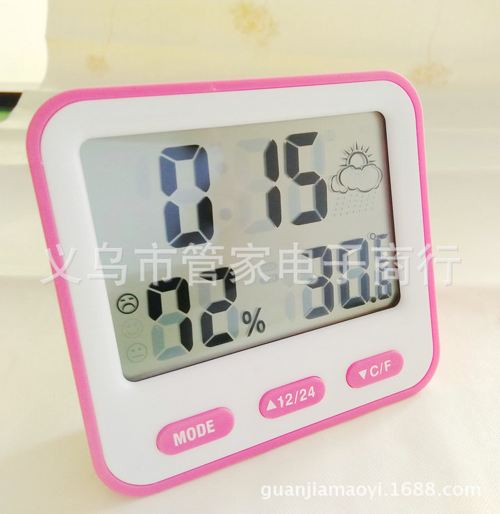 Large-screen electronic temperature and humidity meter, household indoor temperature meter, temperature and humidity meter, lunar alarm clock display pic 9