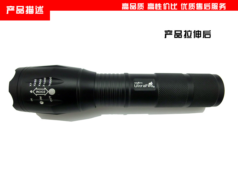 热卖爆款+厂家直销XML-T6/U2 L2伸缩变焦迷你强光充电手电筒 pic 9