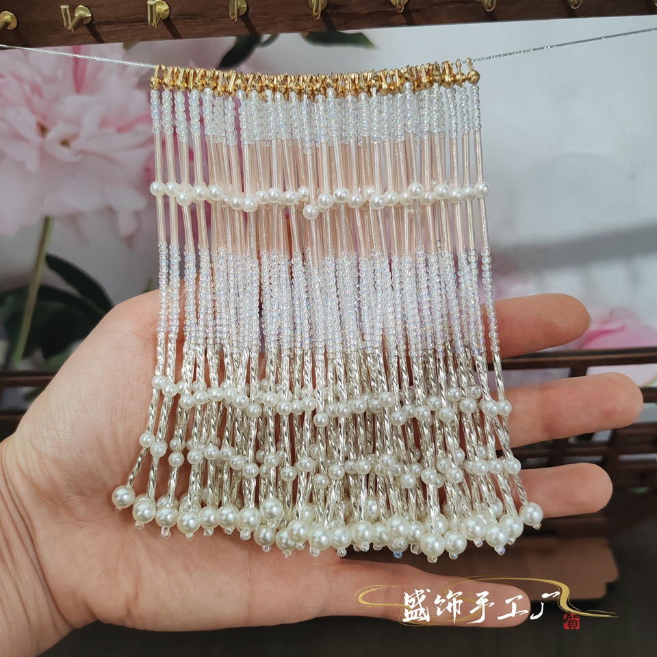 米珠流苏穗子汉服古风发簪头饰旗袍挂件步摇头饰发饰珍珠琉璃玻璃详情9