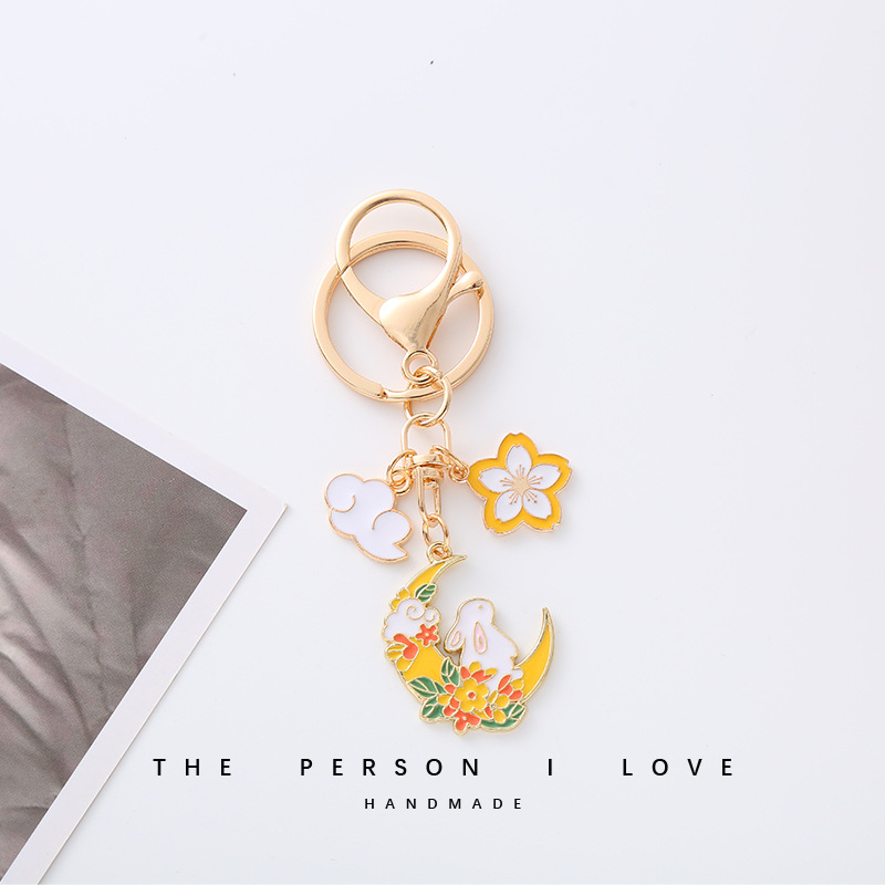 国潮中秋节花前月下兔子钥匙扣节日团圆包包挂件吊坠朋友礼物配饰礼物详情6