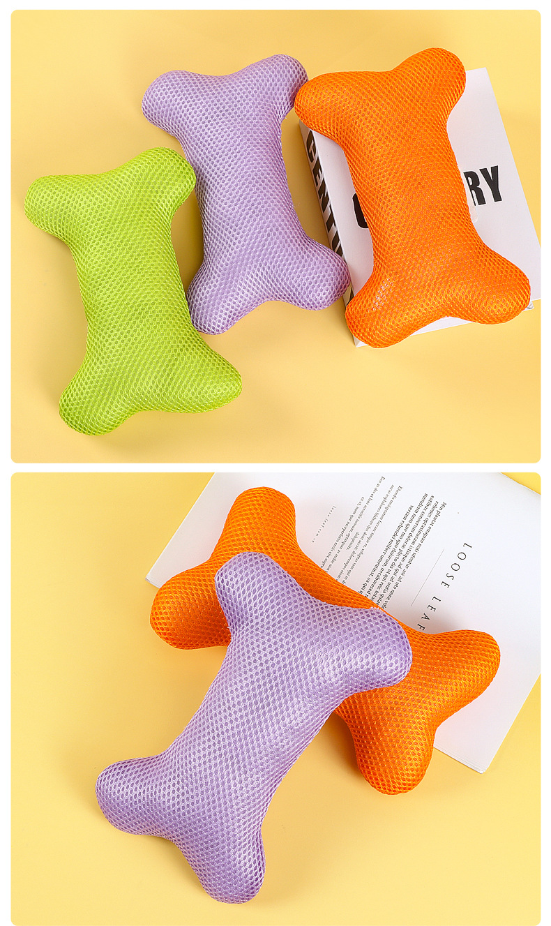 In stock: Dog teething and biting toys, bone-shaped honeycomb grid paper dog toys, plush pet toys pic 8
