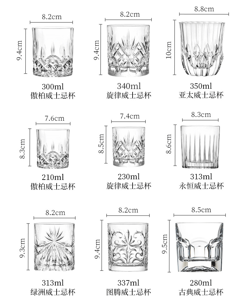 意大利进口威士忌酒杯 RCR水晶杯玻璃酒杯洋酒杯威士忌杯啤酒杯子详情7