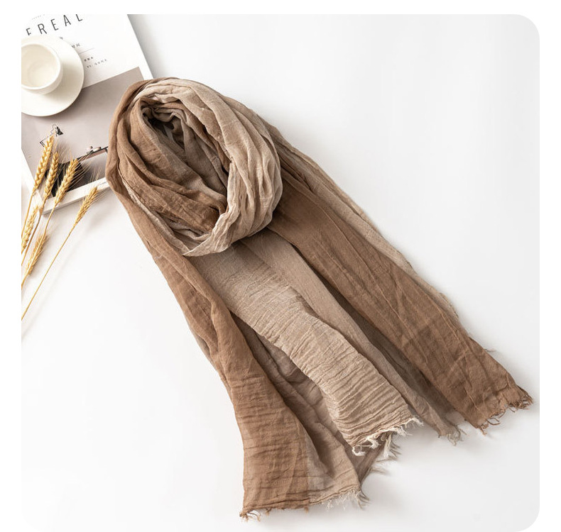 秋冬简约纯棉围巾男士棉麻高级感文艺ing风沙漠披肩跨境批发详情28