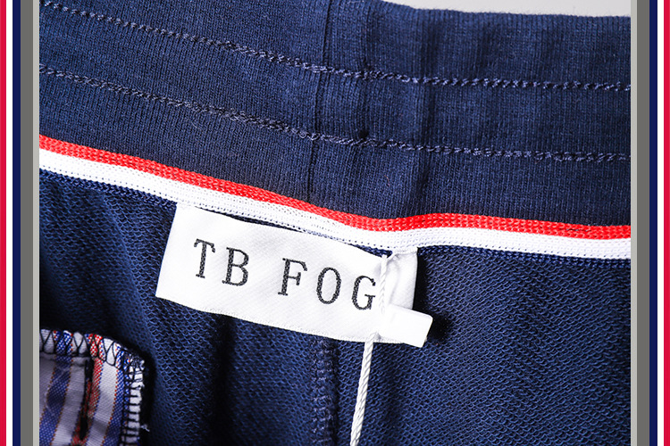 TB teñido teñido cuatro barras rayas moda hombre verano moda pantalones de algodón moda marca pantalones medios pantalones deportivos pantalones casuales hombres pic 80