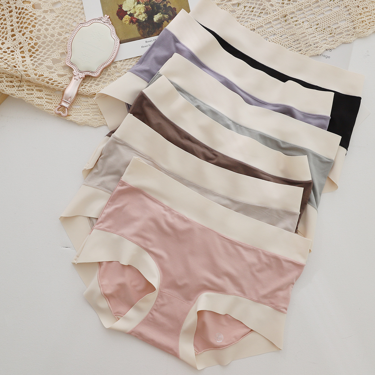 0 sensación no sensible no traza cintura media alta bragas simples 60pcs calzoncillos para mujeres suaves color de choque pic 11