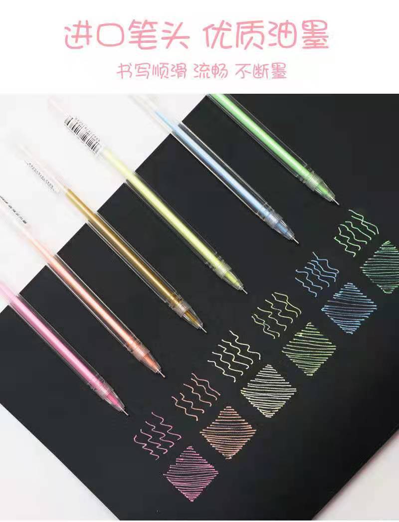 Wholesale of new high-gloss gel pens, journal pens, marker highlighters, colored high-gloss pens, diary doodles, and syringe pens pic 7