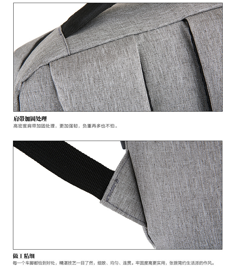 Cross-border backpacks, simple notebooks, business computer bags, campus student schoolbags, trendy travel backpacks that can be printed with logos pic 34