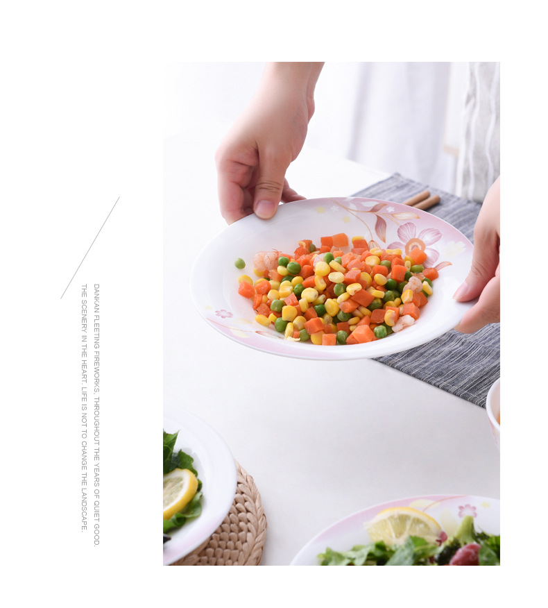 chinbull flanged deep plate white jade glass porcelain heat-resistant small stir-frying plate dishwasher is available for wholesale in restaurants pic 6