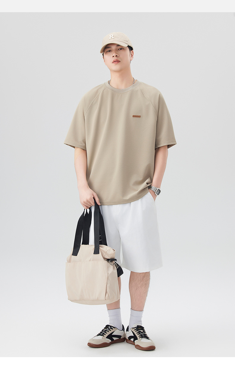 一件代发短袖t恤男士夏季衣服2025新款半袖大码潮牌男装休闲体恤详情31