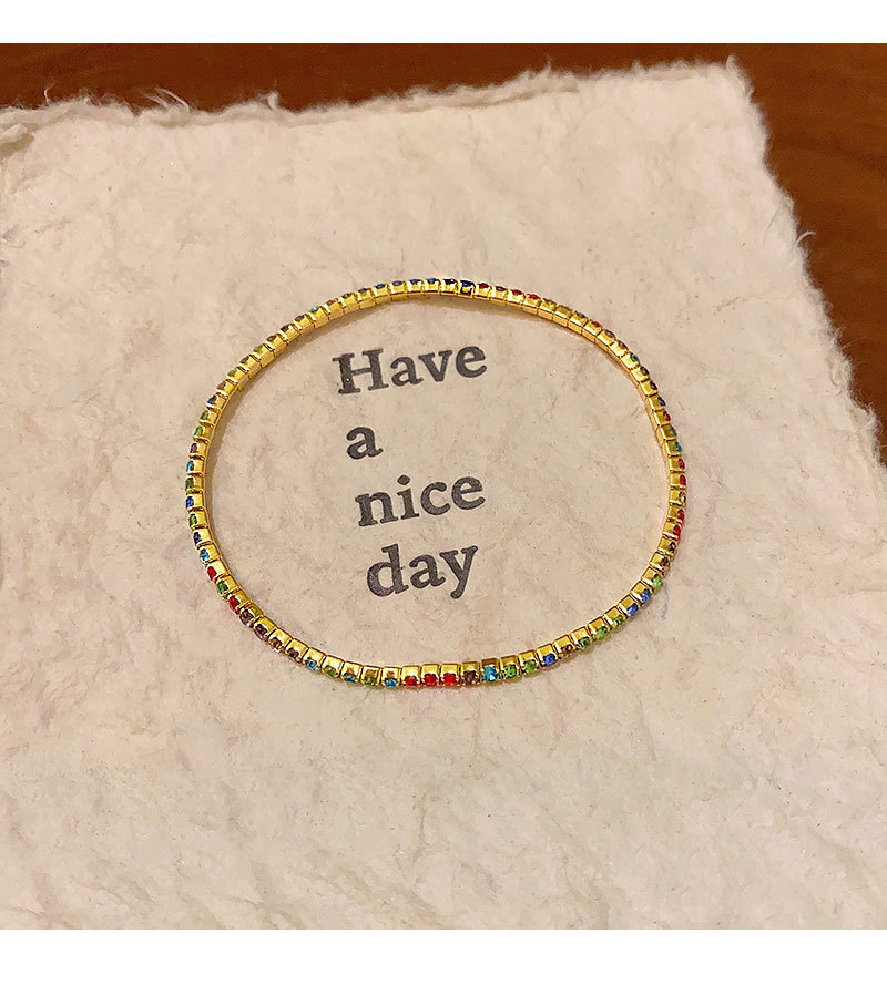 彩色锆石弹力绳手链女高级感轻奢气质闺蜜学生手镯时尚爆款手饰品详情13