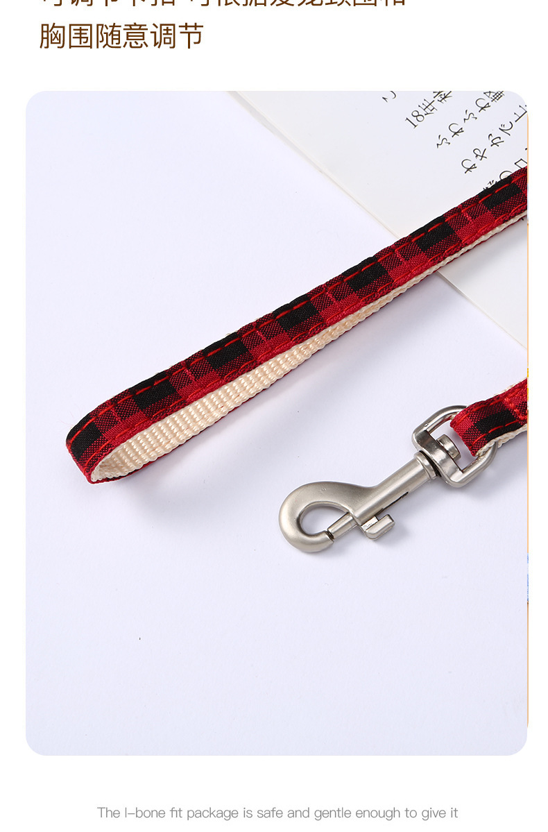 Pet cat supplies: anti-break, breathable, adjustable mid-grid cat chest strap, vest cat leash pic 10