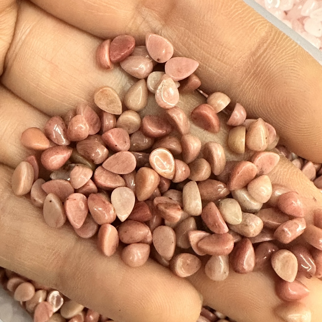 4x6 natural glitter stone water drop ring face DIY patch half-sided bead accessories wholesale necklace, AliExpress bestseller pic 3