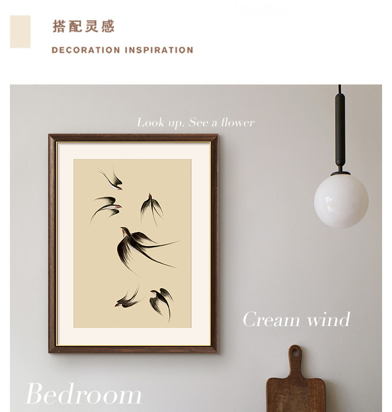 法式中古风装饰画客厅飞燕复古小众艺术好寓意挂画家居软装壁画详情2