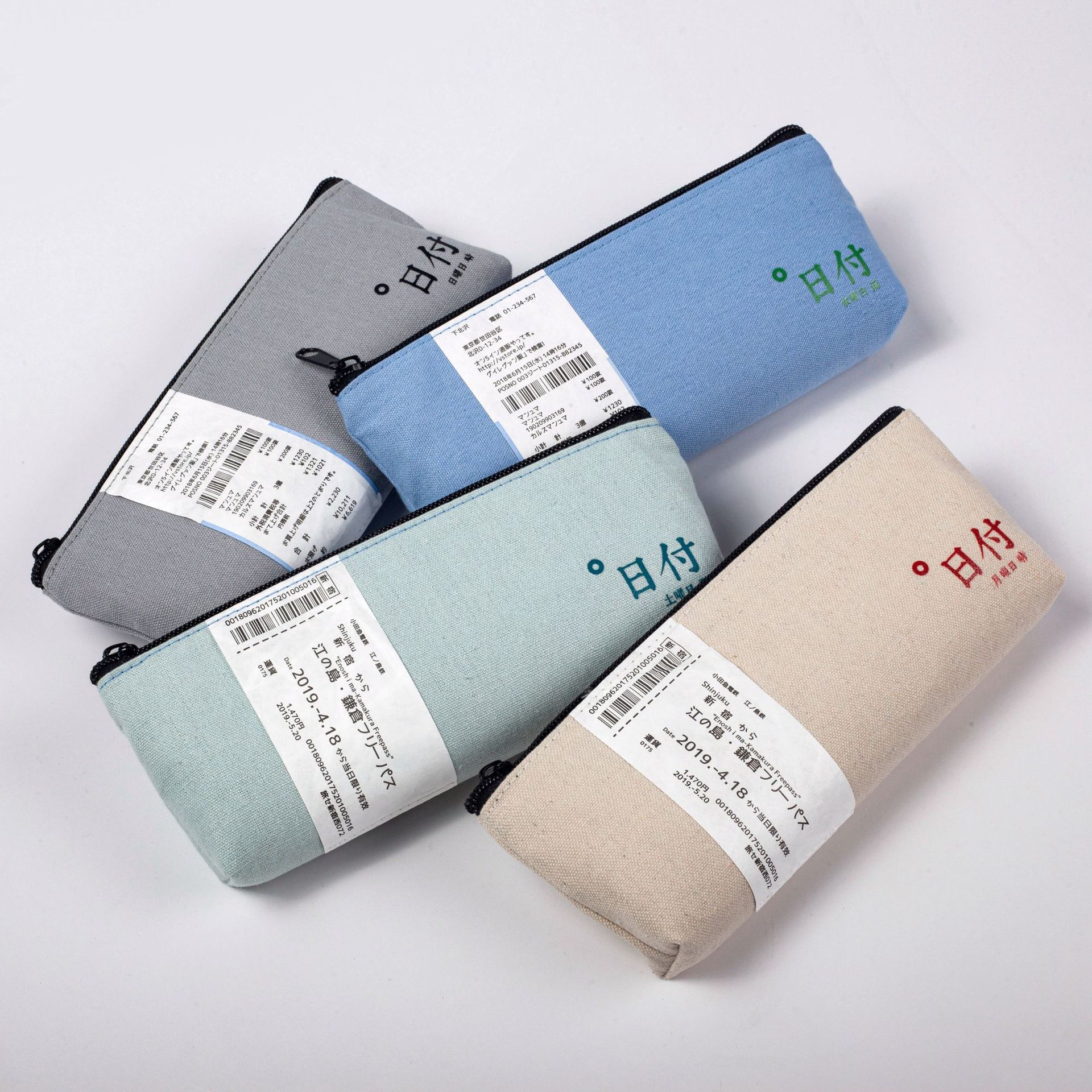 日式大容量笔袋 pencil case 简约文具袋 韩版帆布铅笔袋定制logo详情17