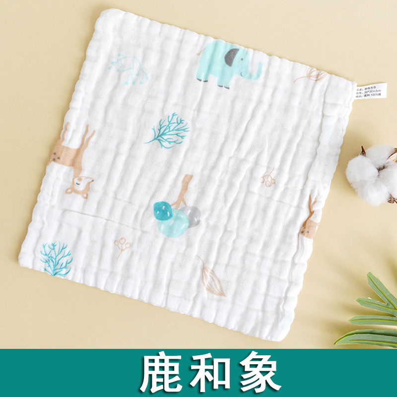 方巾纯棉六层纱布a类婴儿小方巾宝宝洗脸口水巾全棉手帕小方巾详情26