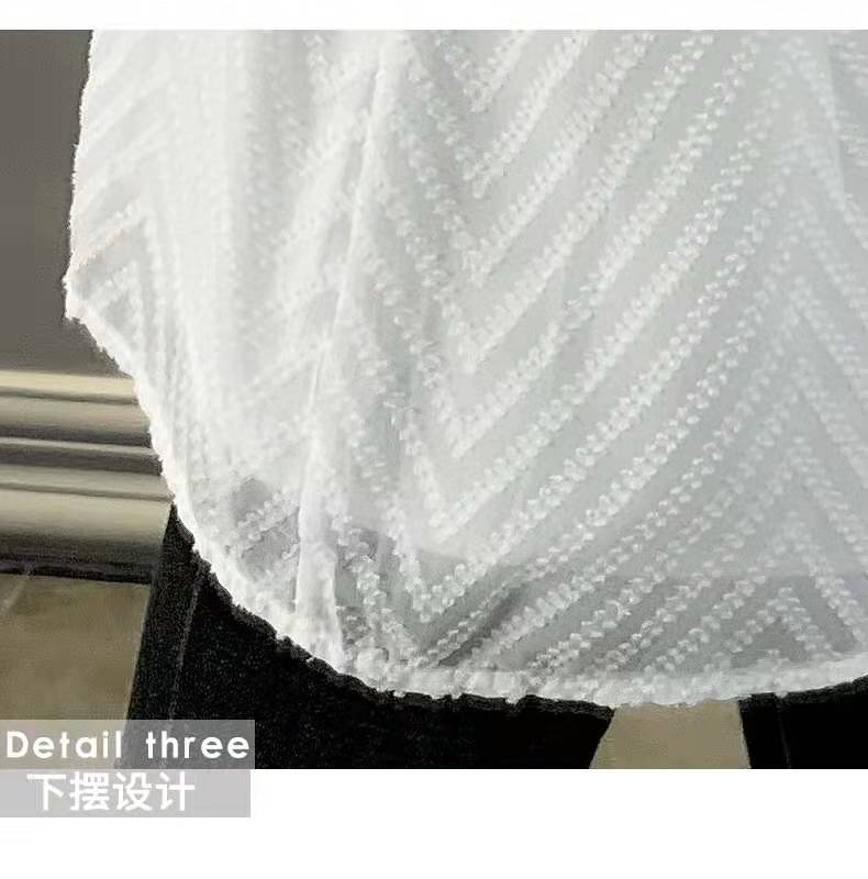 The 2021 new early spring style chiffon top with a large size and a stylish European look is ethereal and slimming, covering the belly pic 4