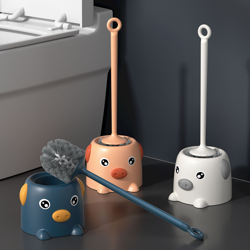 Bathroom toilet brush, household toilet cleaning and crease-refreshing model with base, wall-mounted wonder, no blind spot brush pic 3