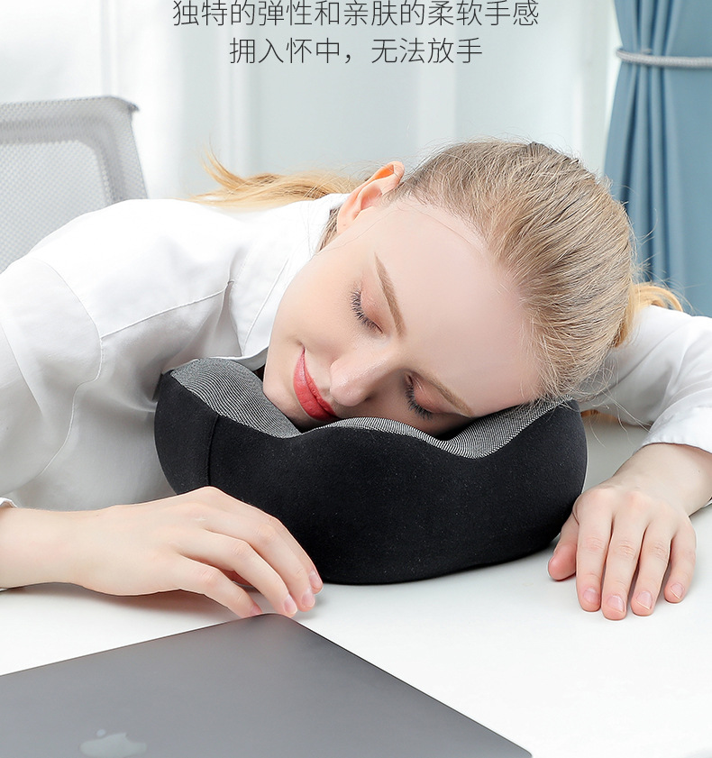 Cross-border bestsellers: Magnetic fabric memory foam U-shaped pillow, airplane neck pillow, travel storage neck pillow, Logo available upon request pic 17