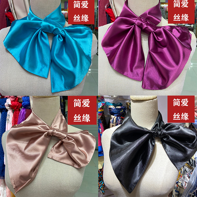 Silk scarves, versatile magic scarves, work attire, small neckerchiefs, Korean version flight attendants, bank front desk, 4S store scarves, ladies pic 7