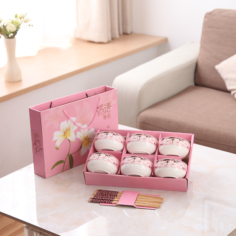 Gift bowls and plates, ceramic bowls, tableware gift boxes, small gifts for opening events, wholesale sets of bowls, complimentary sets of bowls and chopsticks pic 19