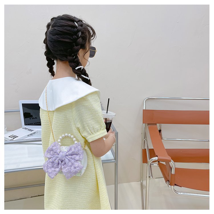 可爱女童斜挎包小香风时尚儿童手提斜背包包公主淑女珍珠包单肩包详情37