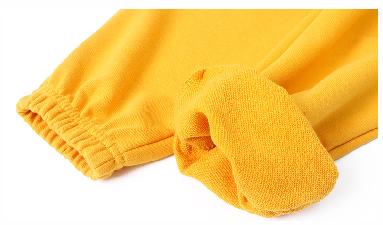 春季韩版新款男童运动长裤 大童纯色加厚毛圈卫裤女童裤子批发详情40