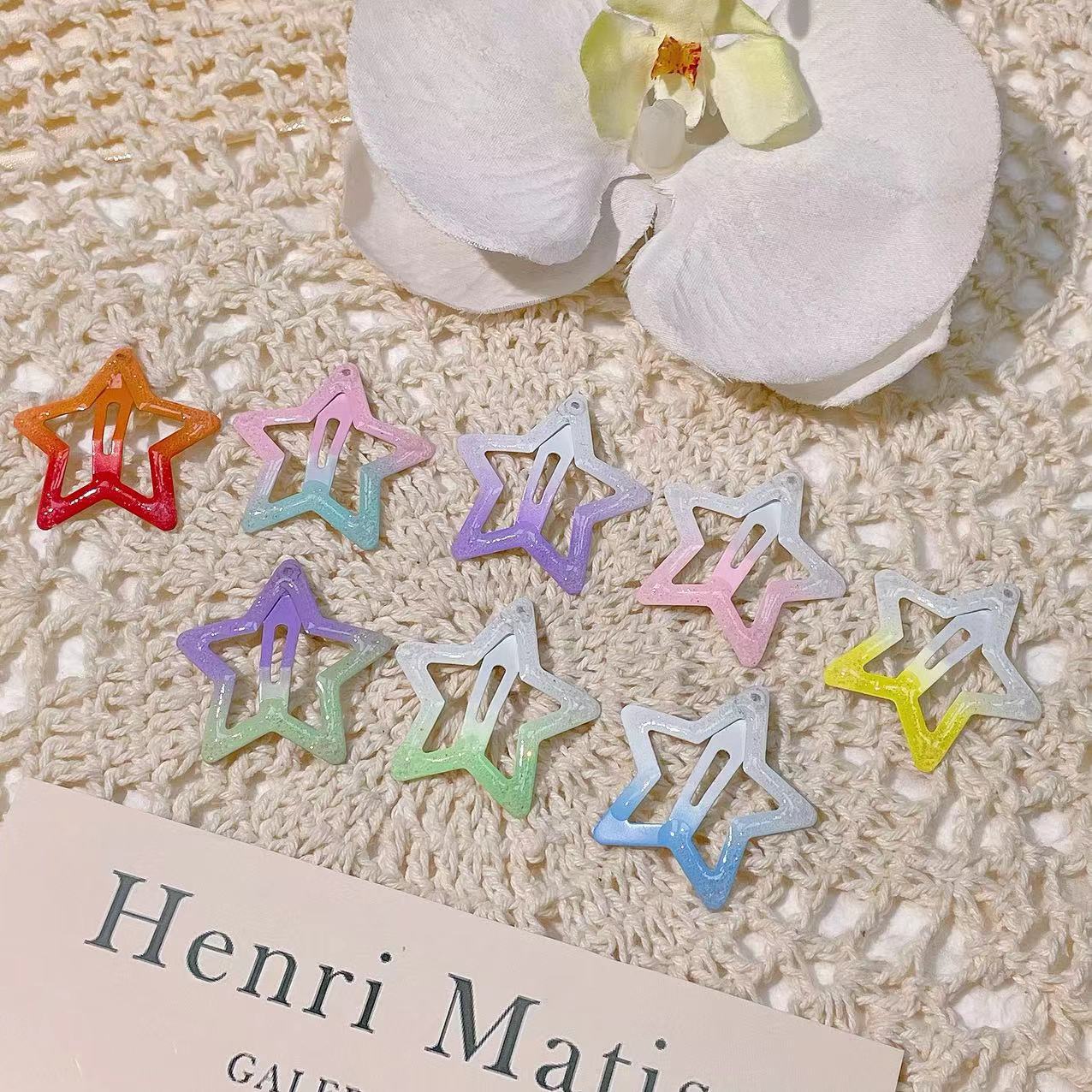 星星发夹y2k多巴胺卡子女儿童配饰头饰bb刘海夹五角星鸭嘴夹批发详情18