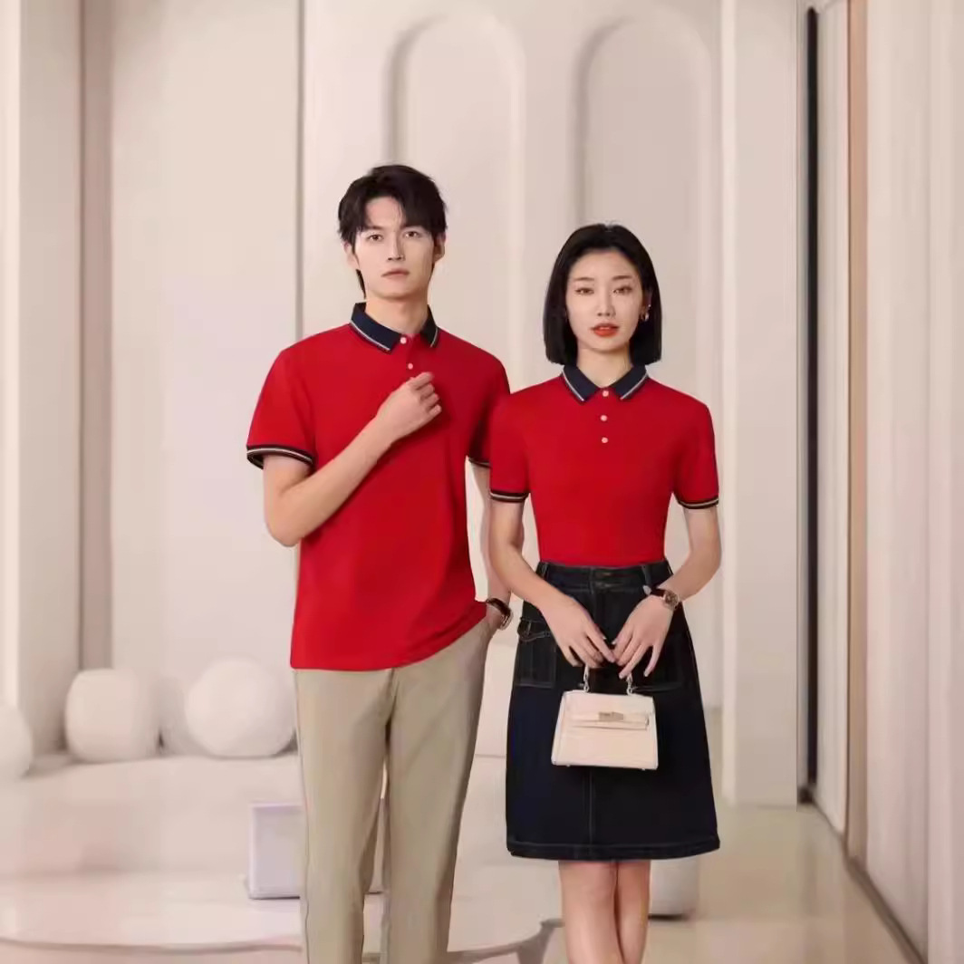 Solid-color POLO shirts, custom-printed work clothes, lapel short-sleeved T-shirts, group uniforms, work clothes, company uniforms, embroidery pic 3