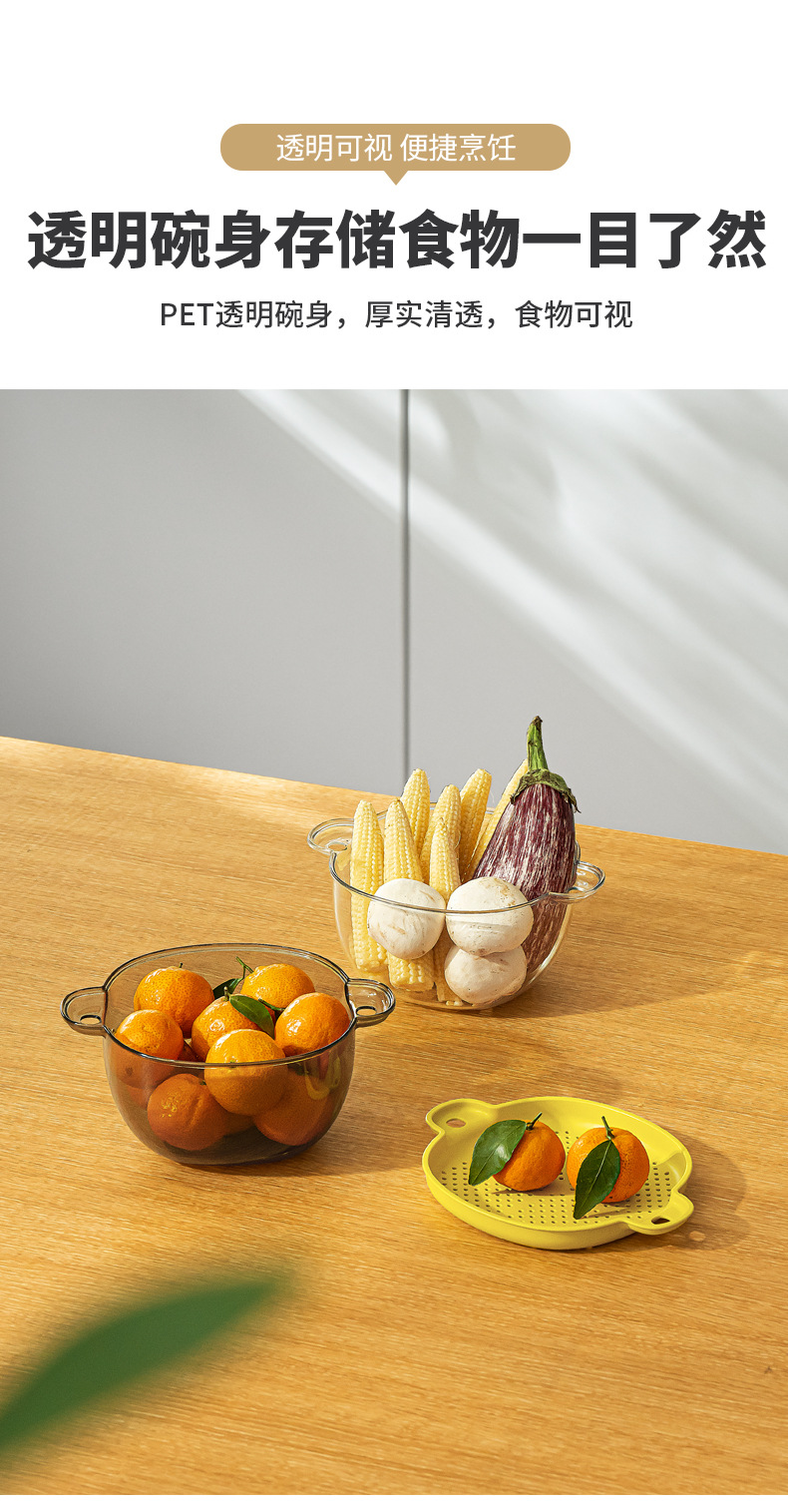 Nachuan Light Luxury covered draining basket kitchen household sink, fruit and vegetable filtering basket, fruit washing PP storage box pic 12