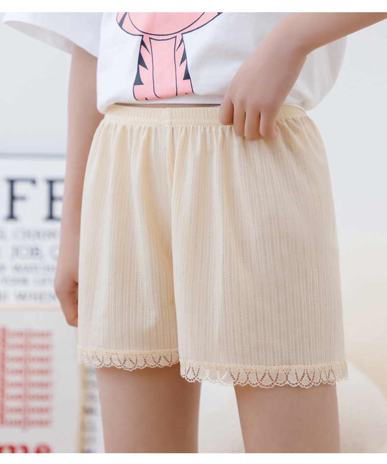 冰丝女童防走光安全裤夏季可外穿宽松蕾丝中大儿童打底短裤配裙子详情23