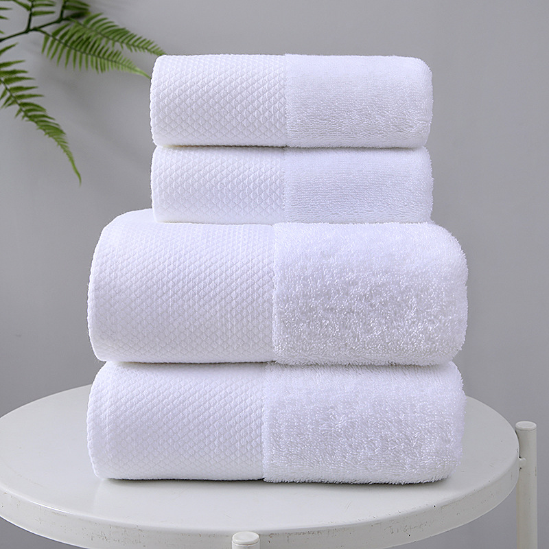 Hotel towels and bath towels with increased water absorption, pure cotton. White towels and bath towels in beauty salons, hotels, hot springs and homestays can be marked with logos pic 8