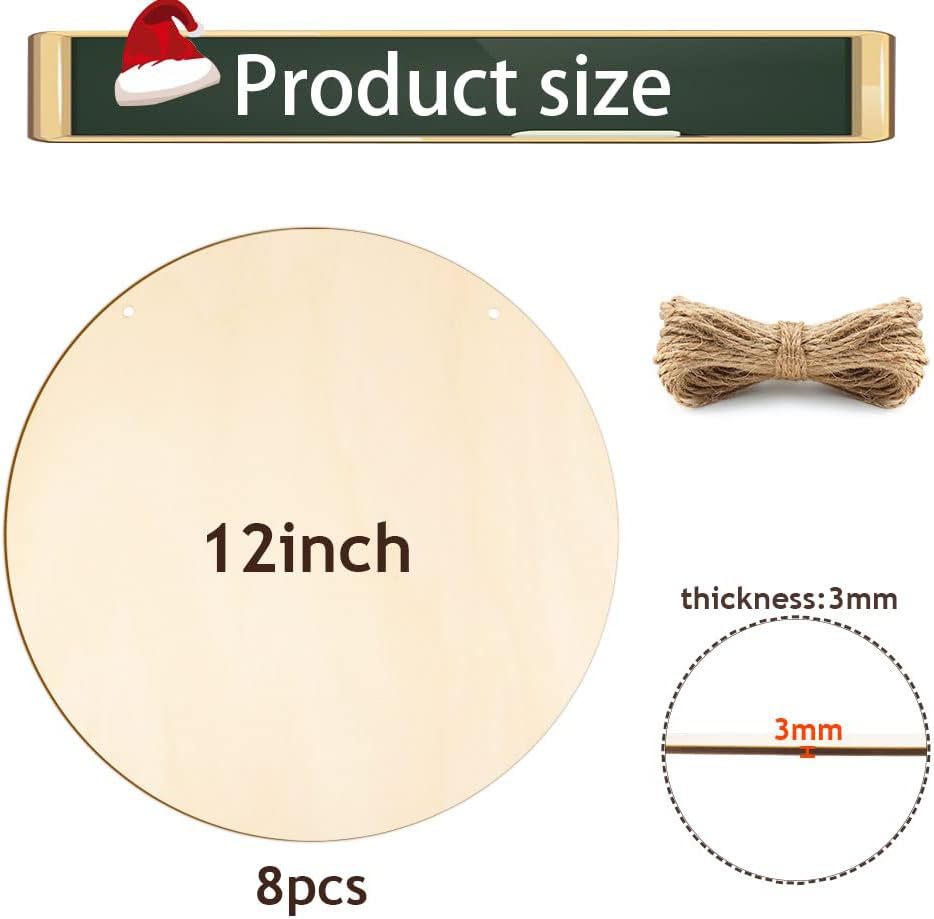 30cm打孔圆形门牌挂牌木制空白圆木片工艺品DIY木质圣诞节日装饰详情20