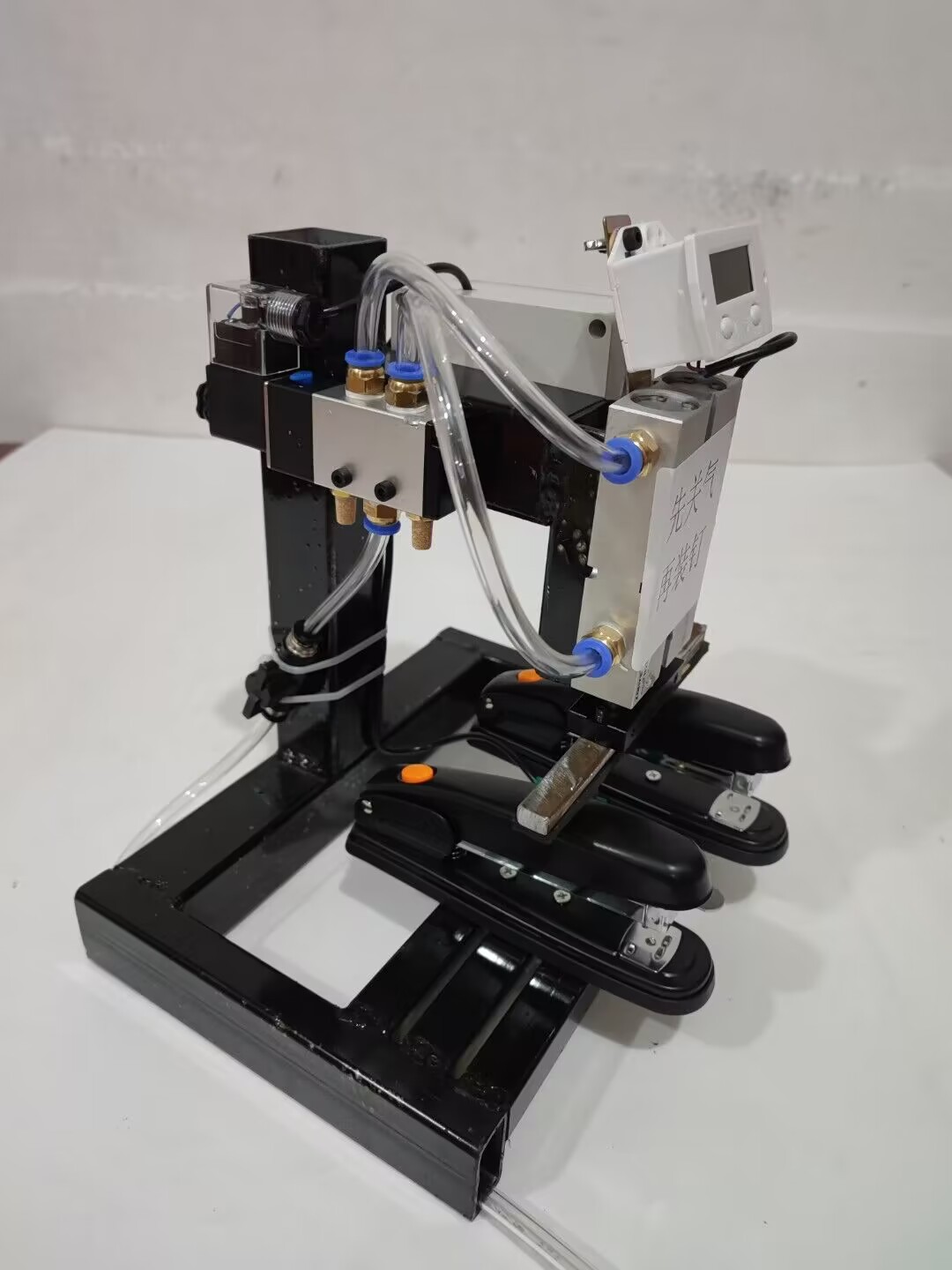 2024 All-new upgraded 2nd generation electric fully automatic heavy-duty pneumatic factory paper card head stapler, commercial small quick binding machine manufacturer pic 1