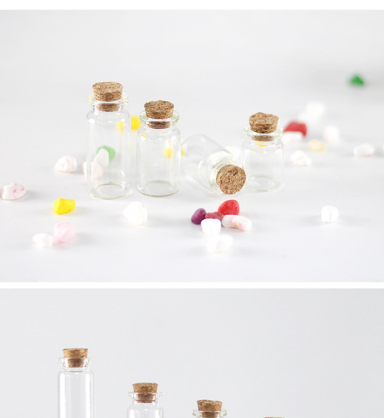 Wholesale of 22mm diameter snap-on wooden stopper glass bottles, candy bottles, wish bottles, message bottles, baby and fetal hair bottles pic 10