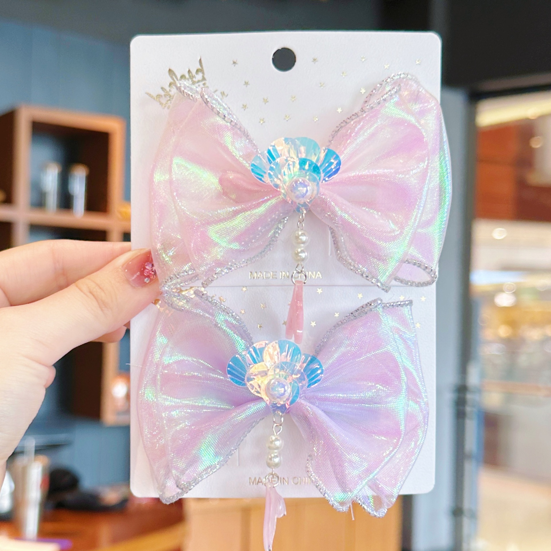 儿童日系 国潮系列精致鱼尾压夹可爱少女甜美超仙鸭嘴夹网红儿童发夹发饰详情12