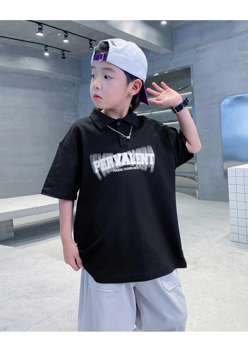 男大童夏装卡通polo衫短袖t恤2025新款儿童男孩夏季潮酷宽松上衣详情16