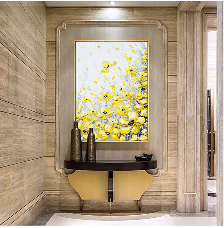 客厅现代简约装饰画玄关走廊花卉手绘立体挂画样板间壁画卧室墙画详情17