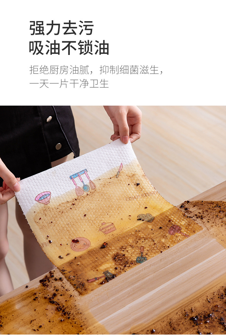 懒人抹布干湿两用家用清洁厨房用纸一次性洗碗布吸水不沾油专用纸详情7