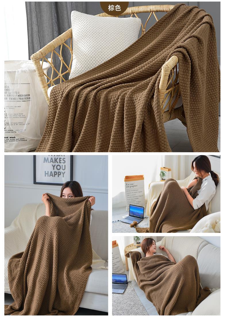 ins北欧风沙发盖毯办公室午睡毯子流苏针织球毛线休闲空调小毛毯详情18
