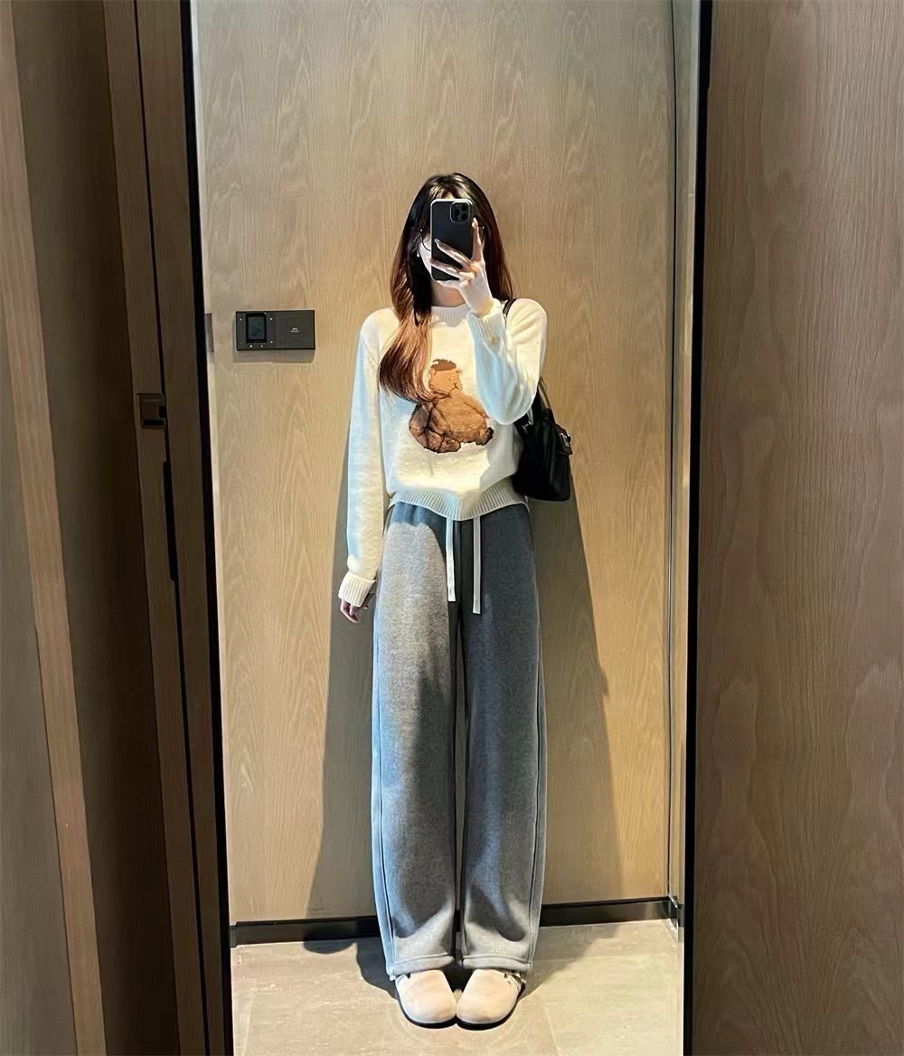 女装韩系高品质加厚高腰镰刀裤 显瘦百搭山本阔腿香蕉裤 代发详情4