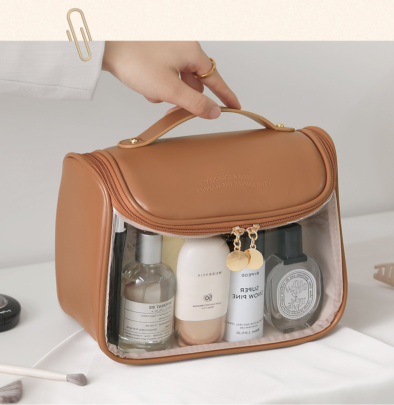 透明手提化妆包通勤旅行收纳包现代简约洗漱包优雅女化妆品收纳包详情28