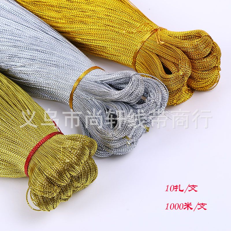 Gold and silver wire tag wire, 8-strand round gold wire, 1mm gold wire, Christmas gift packaging, gold onion wire, non-elastic tag wire pic 2