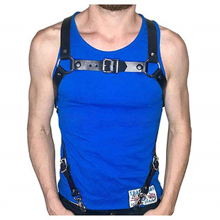 The original PU punk PENGKE business casual trend shoulder strap from Europe and America is versatile and suitable for both men and women pic 4